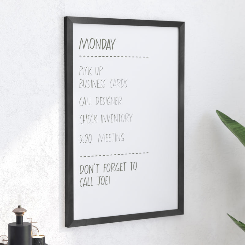 Cilla 24x36 Magnetic White Board with Dry Erase Marker, 4 Magnets and Eraser