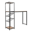 Kramer Metal Bar and Wine Table with Bottle Storage and Hanging Stemware Holders