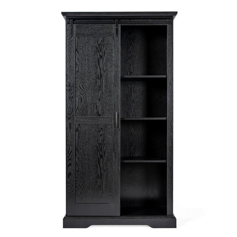 Finnoula 36" Wide Farmhouse Storage Cabinet, Semi-Open Storage with Sliding Barn Door