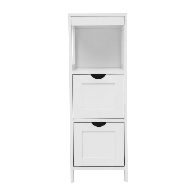 Delilah 2 Drawer Bathroom Storage Cabinet Organizer with Open Display Shelf