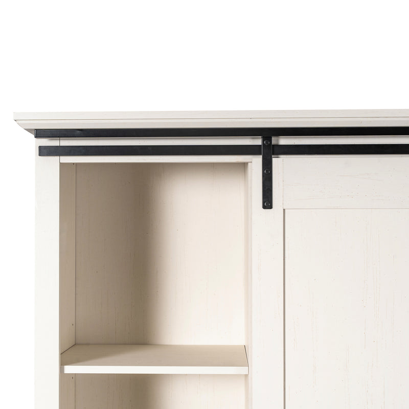 Finnoula 36" Wide Farmhouse Storage Cabinet, Semi-Open Storage with Sliding Barn Door