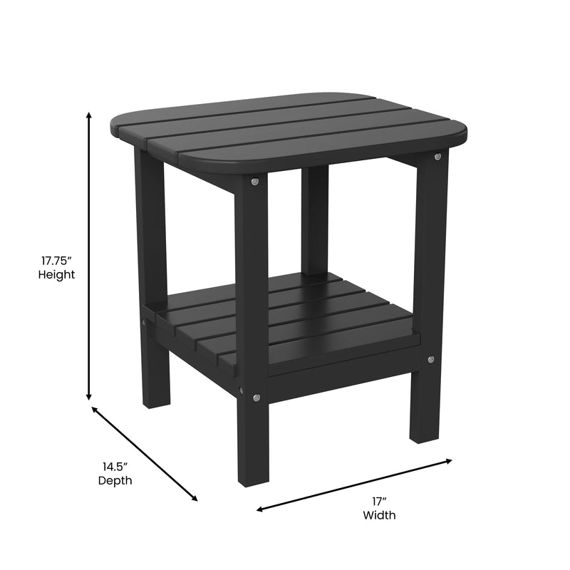 Nassau 2-Tier Adirondack Side Table, All-Weather HDPE Indoor/Outdoor Accent Table