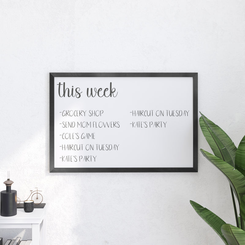 Cilla 24x36 Magnetic White Board with Dry Erase Marker, 4 Magnets and Eraser