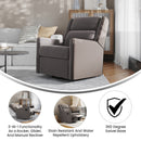 Dara 3-in-1 Traditional Manual Recliner Rocker Swivel Glider Chair
