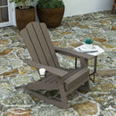 Nassau Adirondack Rocking Chair with Cup Holder, Weather Resistant HDPE Adirondack Rocking Chair