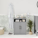 Vigo Bathroom Storage Cabinet with Adjustable Cabinet Shelf, Upper Open Shelf, and 2 Magnetic Closure Doors