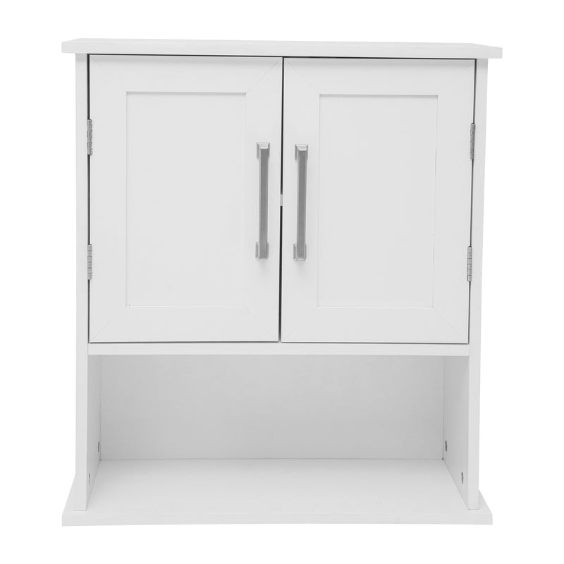 Vigo Wall Mounted Bathroom Medicine Cabinet with Adjustable Cabinet Shelf, Lower Open Shelf, and 2 Magnetic Closure Doors