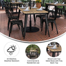 Dryden Indoor/Outdoor Dining Table with Umbrella Hole, 30" x 60" All Weather Poly Resin Top and Steel Base
