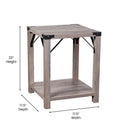 Green River Modern Farmhouse Engineered Wood End Table and Powder Coated Steel Accents