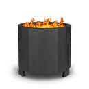 Aries 19.5" Portable Finished Steel Smokeless Wood Burning Outdoor Firepit with Waterproof Cover