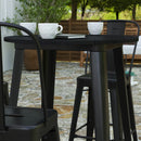 Dryden Indoor/Outdoor Bar Top Table, 30" Round All Weather Poly Resin Top with Steel base