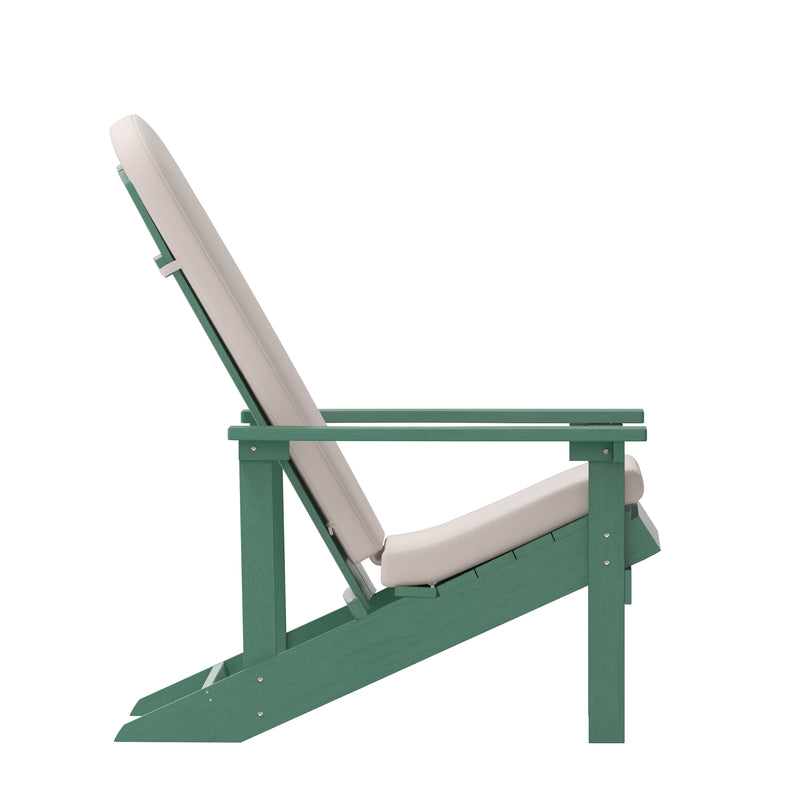 Riviera Set of 2 Weather Resistant Adirondack Patio Chairs With Vertical Lattice Backs and Comfort Foam Cushions