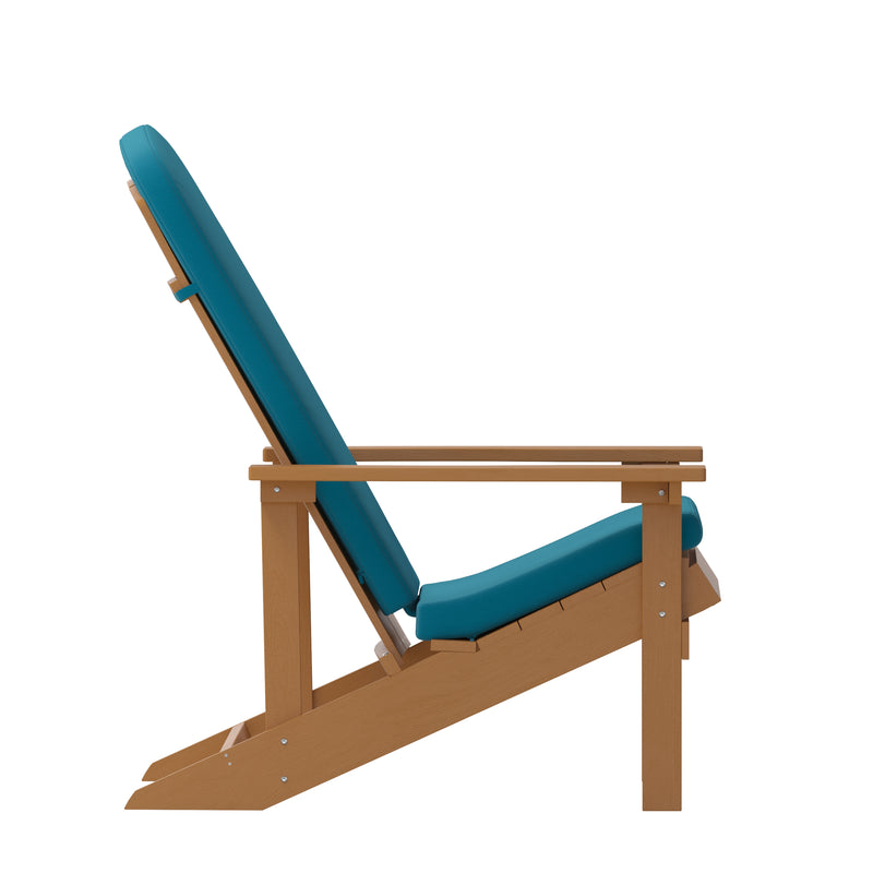Riviera Set of 2 Weather Resistant Adirondack Patio Chairs With Vertical Lattice Backs and Comfort Foam Cushions