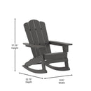 Ridley Adirondack Rocking Chair with Cup Holder, Weather Resistant HDPE Adirondack Rocking Chair in Gray