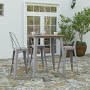 Dryden Indoor/Outdoor Bar Top Table, 31.5" Square All Weather Poly Resin Top with Steel base