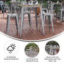 Dryden Indoor/Outdoor Bar Top Table, 31.5" Square All Weather Poly Resin Top with Steel base
