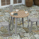 Dryden Indoor/Outdoor Dining Table, 30" Round All Weather Poly Resin Top with Steel Base