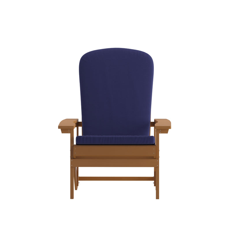 Riviera Set of 2 Weather Resistant Adirondack Patio Chairs With Vertical Lattice Backs and Comfort Foam Cushions