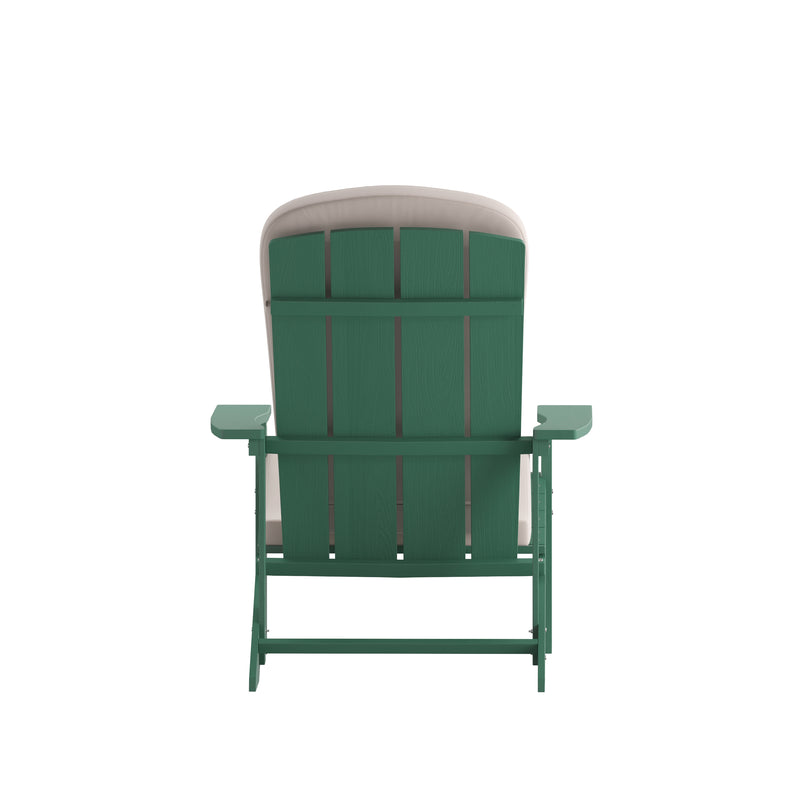 Riviera Set of 2 Weather Resistant Adirondack Patio Chairs With Vertical Lattice Backs and Comfort Foam Cushions
