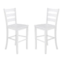 Verity Set of Two Classic Wooden Ladderback Bar Height Barstools with Solid Wood Seats