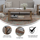 Green River Modern Farmhouse Engineered Wood Coffee Table and Powder Coated Steel Accents