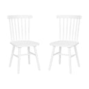 Torrin Set of Two Premium Solid Wood Spindle Back Dining Chairs with Saddle Seats and Floor Protectant Felt Pads