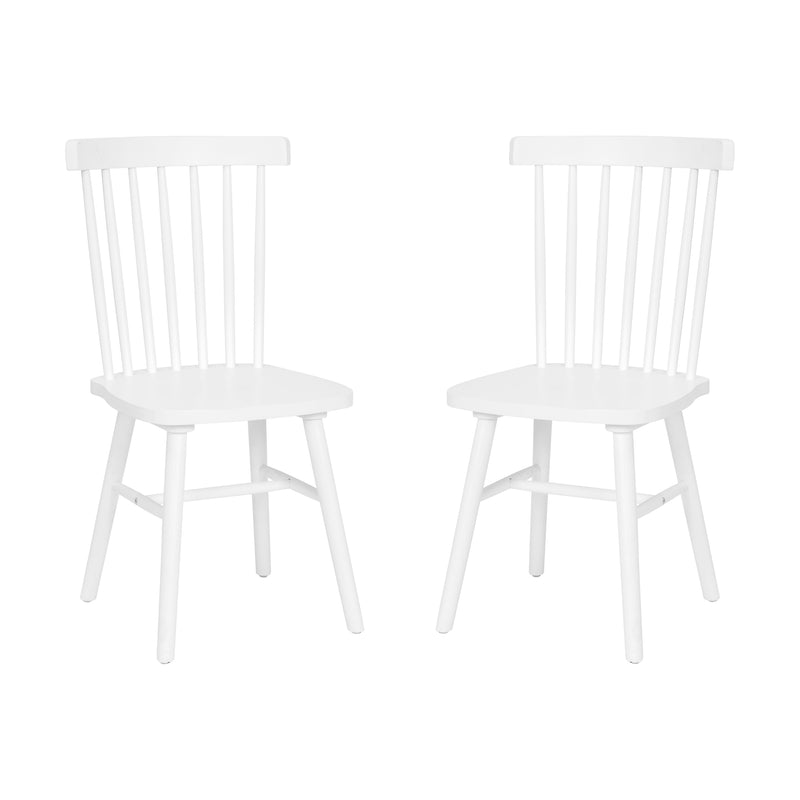 Torrin Set of Two Premium Solid Wood Spindle Back Dining Chairs with Saddle Seats and Floor Protectant Felt Pads