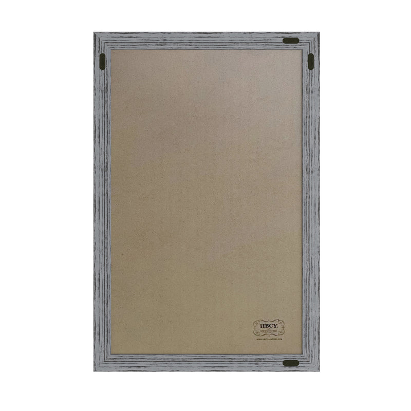 Magda 24" x 36" Rustic Gray Wall Mount Magnetic Chalkboard Sign, Hanging Wall Chalkboard Memo Board