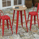 Dryden Indoor/Outdoor Bar Top Table, 23.75" Round All Weather Poly Resin Top with Steel base