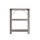 Green River Modern Farmhouse Engineered Wood End Table with Two Tiered Shelving and Powder Coated Steel Accents