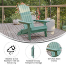 Set of 4 Riviera Poly Resin Folding Adirondack Lounge Chair - All-Weather Indoor/Outdoor Patio Chair