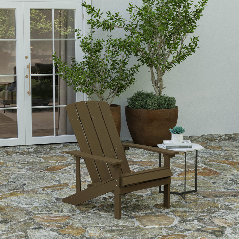 Riviera Adirondack Patio Chairs With Vertical Lattice Back And Weather Resistant Frame