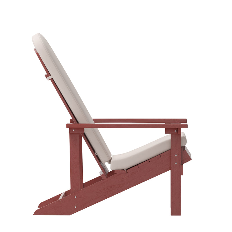 Riviera Set of 2 Weather Resistant Adirondack Patio Chairs With Vertical Lattice Backs and Comfort Foam Cushions