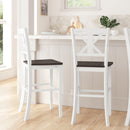 Imelda Set of Two Solid Wood Modern Farmhouse Bar Height Dining Stool