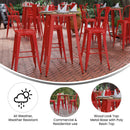 Dryden Indoor/Outdoor Bar Top Table, 30" Round All Weather Poly Resin Top with Steel base