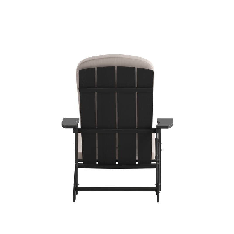 Riviera Set of 2 Weather Resistant Adirondack Patio Chairs With Vertical Lattice Backs and Comfort Foam Cushions