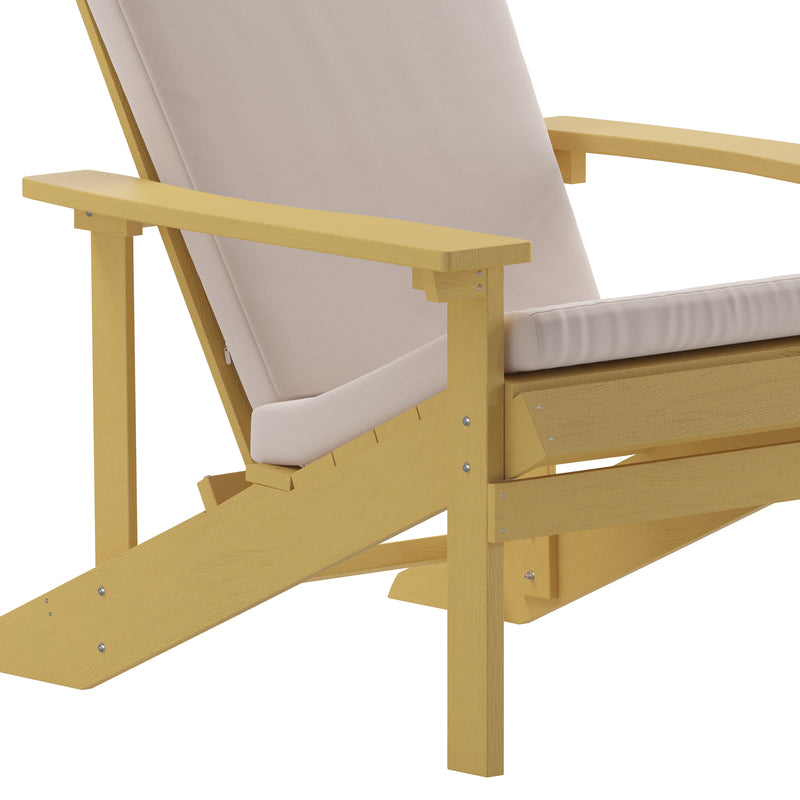 Riviera Set of 2 Weather Resistant Adirondack Patio Chairs With Vertical Lattice Backs and Comfort Foam Cushions