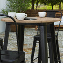 Dryden Indoor/Outdoor Bar Top Table, 30" Round All Weather Poly Resin Top with Steel base