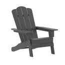 Nassau Adirondack Chair with Cup Holder, Weather Resistant HDPE Adirondack Chair in Gray