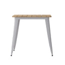 Dryden Indoor/Outdoor Dining Table with Umbrella Hole, 30" x 60" All Weather Poly Resin Top and Steel Base