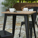 Dryden Indoor/Outdoor Dining Table, 23.75" Square All Weather Poly Resin Top with Steel Base