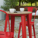 Dryden Indoor/Outdoor Bar Top Table, 23.75" Round All Weather Poly Resin Top with Steel base