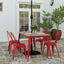 Dryden Indoor/Outdoor Dining Table with Umbrella Hole, 30" x 60" All Weather Poly Resin Top and Steel Base