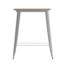 Dryden Indoor/Outdoor Bar Top Table, 31.5" Square All Weather Poly Resin Top with Steel base