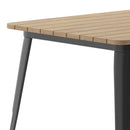 Dryden Indoor/Outdoor Dining Table, 31.5" Square All Weather Poly Resin Top with Steel Base