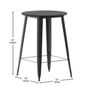 Dryden Indoor/Outdoor Bar Top Table, 30" Round All Weather Poly Resin Top with Steel base