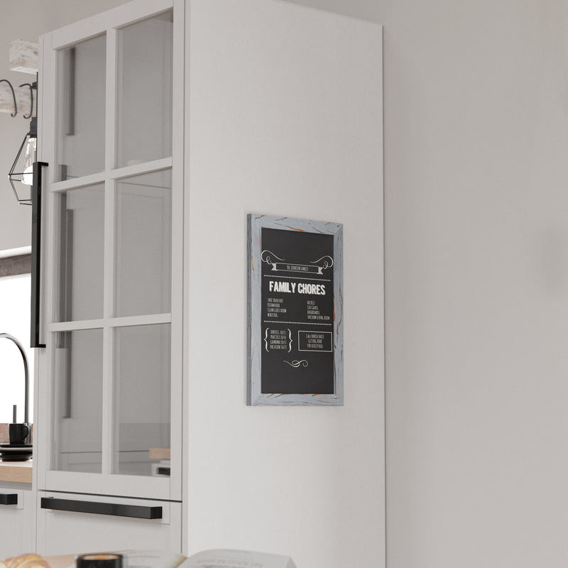 Magda Set of 10 Wall Mount Magnetic Chalkboards in Rustic Gray, 11" x 17"