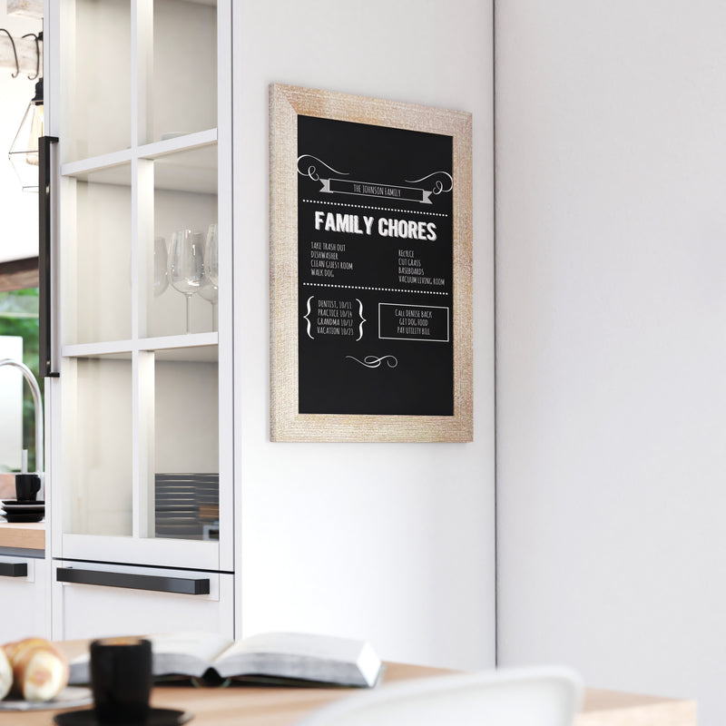 Magda 18" x 24" Weathered Wall Mount Magnetic Chalkboard Sign, Hanging Wall Chalkboard Memo Board