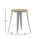Dryden Indoor/Outdoor Dining Table, 23.75" Round All Weather Poly Resin Top with Steel Base