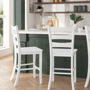 Verity Set of Two Classic Wooden Ladderback Counter Height Barstools with Solid Wood Seats